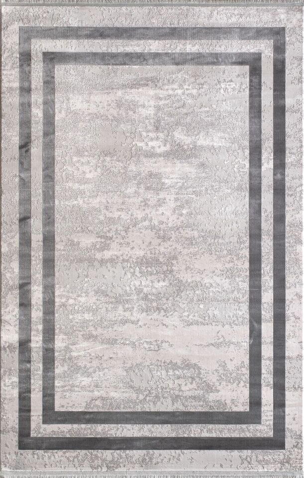 Artemis Halı Davina 09750A  Krem Gri Viskon Akrilik Yumuşak Dokulu Modern Oturma Odası ve Salon Halısı