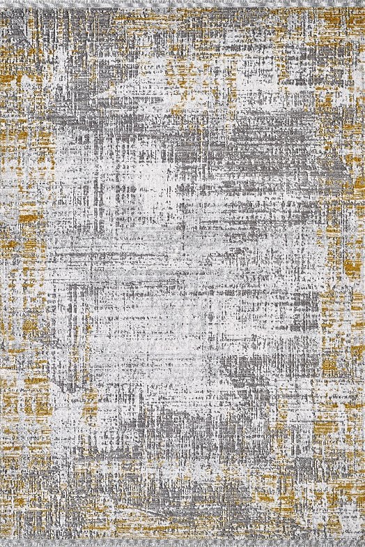 Atlas Halı Etna XQ08B Gri Hardal Yumuşak Dokulu Makine Dokuması Halı
