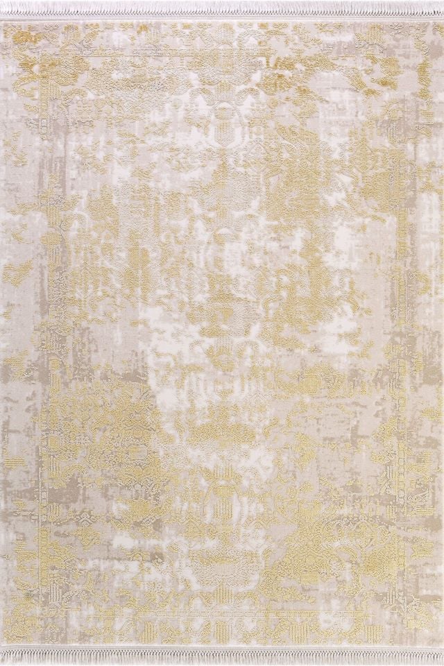 Artemis Halı Inspiration 0651D Sarı Akrilik Viskon Bambu Yüksek Kaliteli Modern Şık Halı