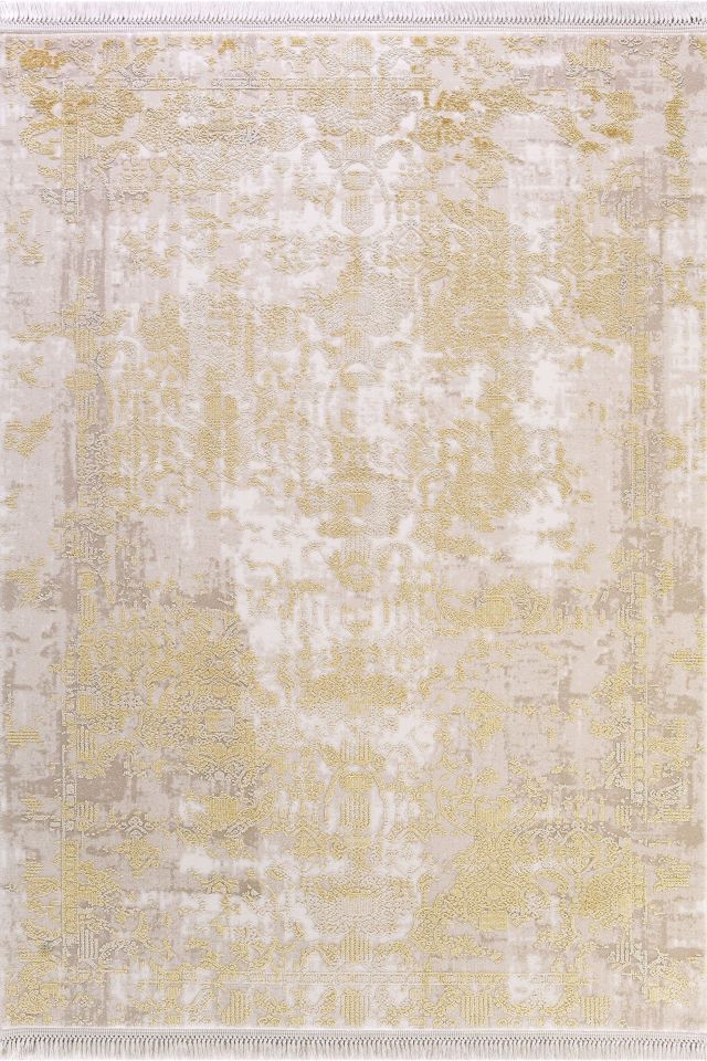 Artemis Halı Inspiration 0651D Sarı Akrilik Viskon Bambu Yüksek Kaliteli Modern Şık Halı