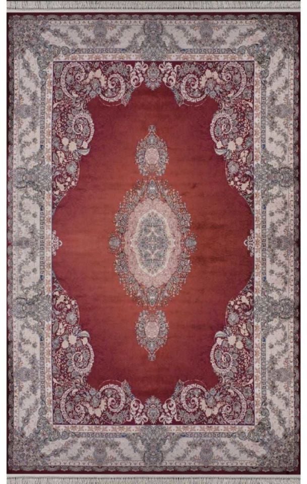 Artemis Halı Silk 5190A Bordo Viskon Çerçeveli Klasik Oturma Odası ve Salon Halısı