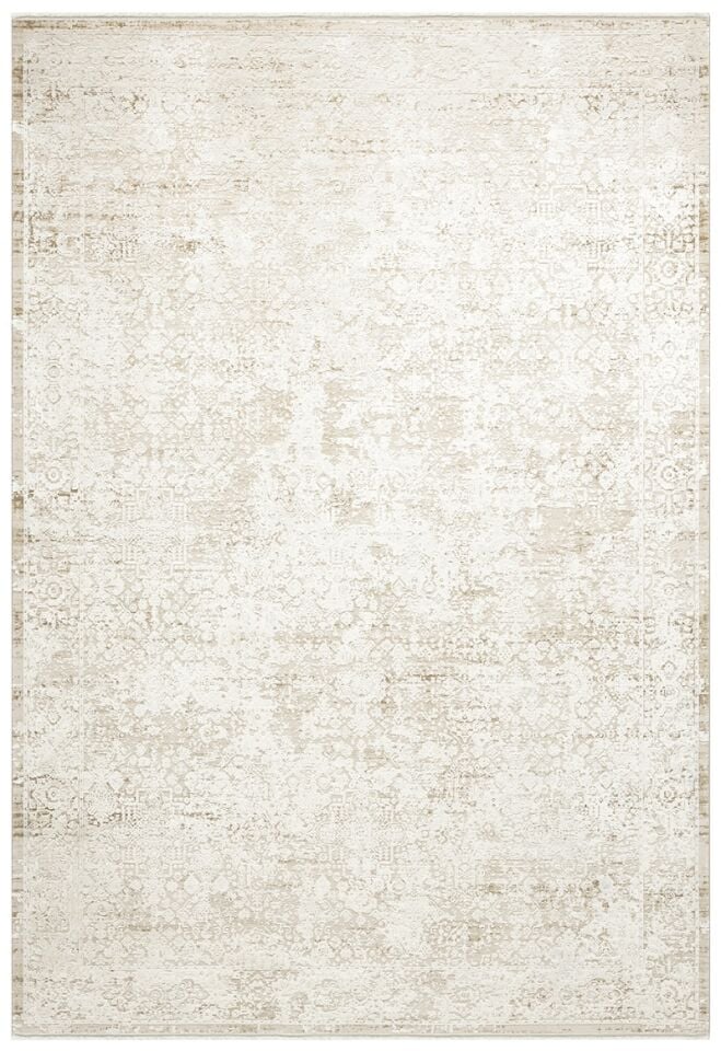 Elexus Halı Olimpos 3756 Bej Akrilik Viskon Yüksek Kaliteli Eskitme Desenli Makine Halısı
