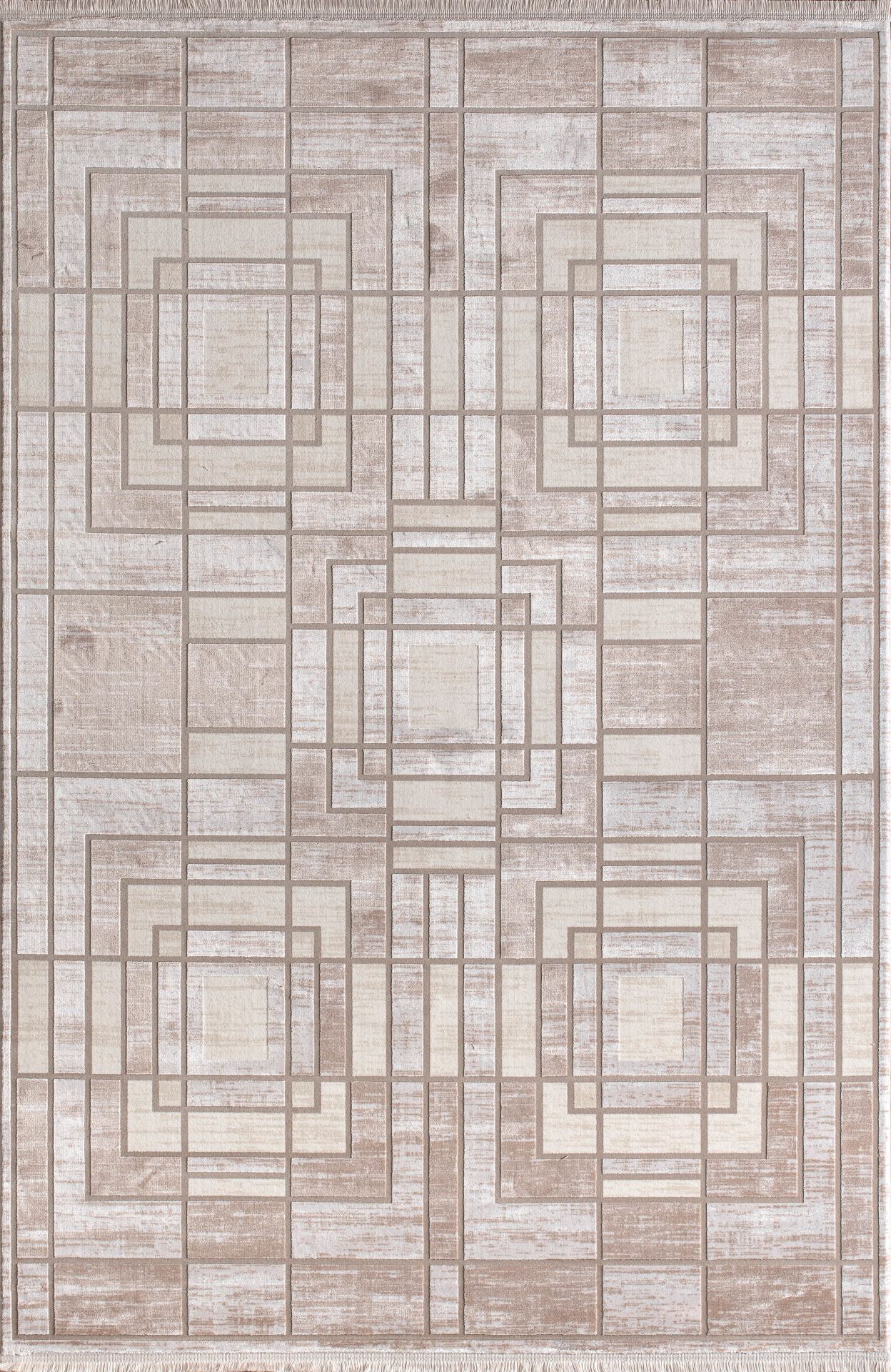 Artemis Halı Emma 09763A Krem Bej Viskon Akrilik Modern Oturma Odası ve Salon Halısı