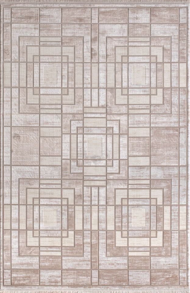 Artemis Halı Emma 09763A Krem Bej Viskon Akrilik Modern Oturma Odası ve Salon Halısı