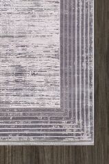 Artemis Halı Couture 0839E Krem Gri Akrilik Viskon Çerçeveli Yumuşak Dokulu Şık Oturma Odası ve Salon Halısı