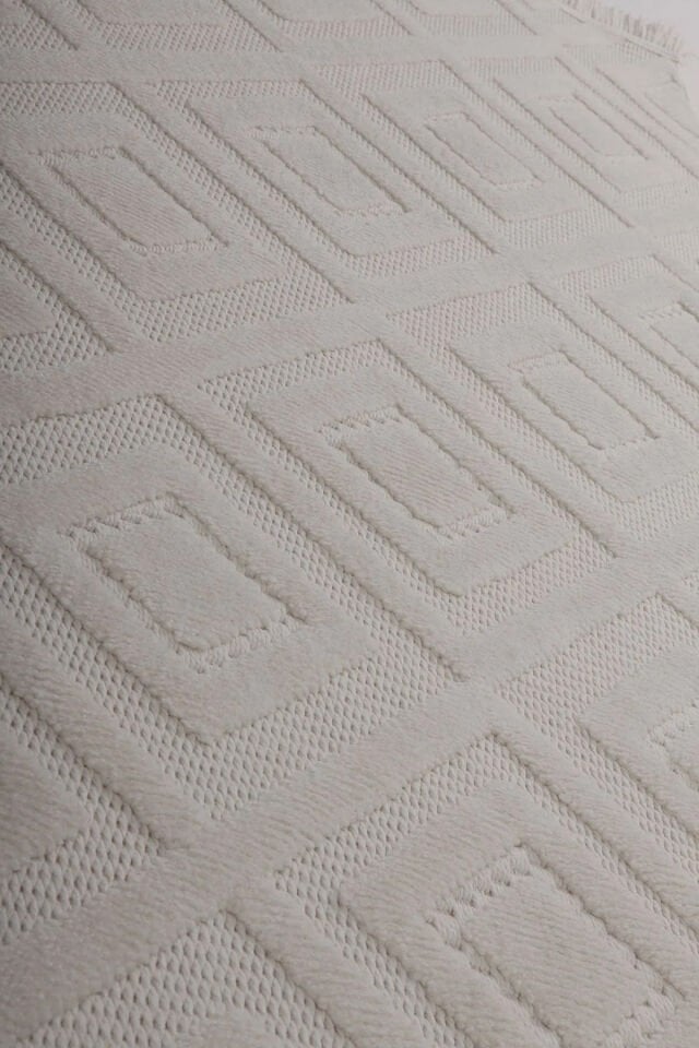 Luxess Halı Dizayn 1089 Bej Polyester Şönil İskandinav Tarz Yüksek Kaliteli Halı