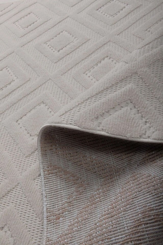 Luxess Halı Dizayn 1089 Bej Polyester Şönil İskandinav Tarz Yüksek Kaliteli Halı