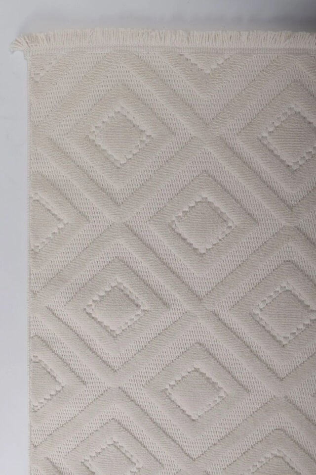 Luxess Halı Dizayn 1089 Bej Polyester Şönil İskandinav Tarz Yüksek Kaliteli Halı