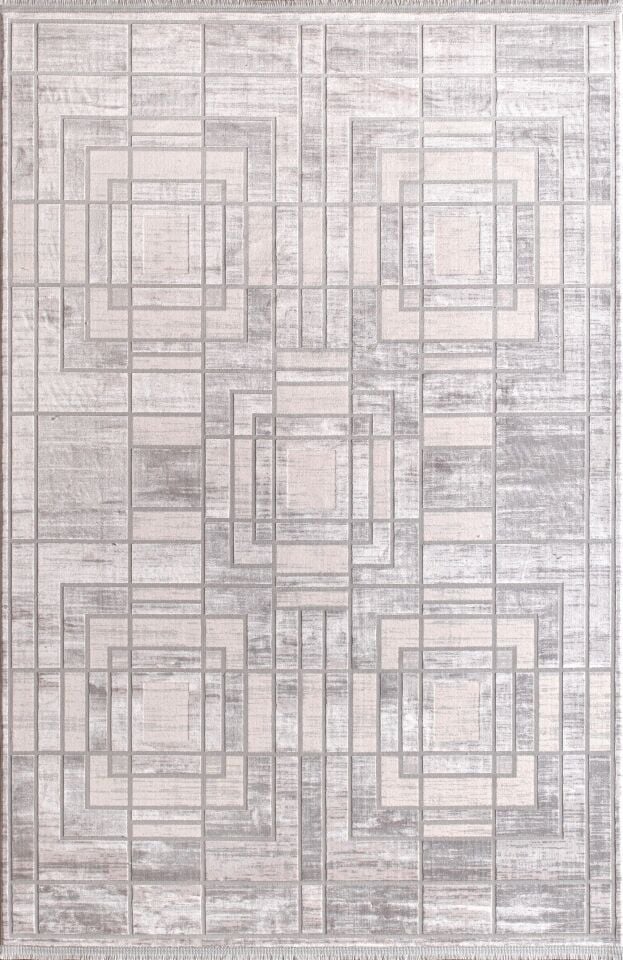 Artemis Halı Emma 09763B Krem Gri Viskon Akrilik Modern Oturma Odası ve Salon Halısı