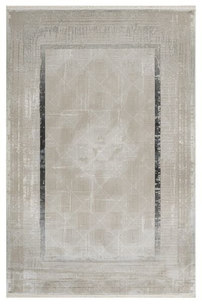 Luxess Halı Zen 1085 Gri Mikrofiber Polyester Çerçeveli Yumuşak Dokulu Modern Şık Halı