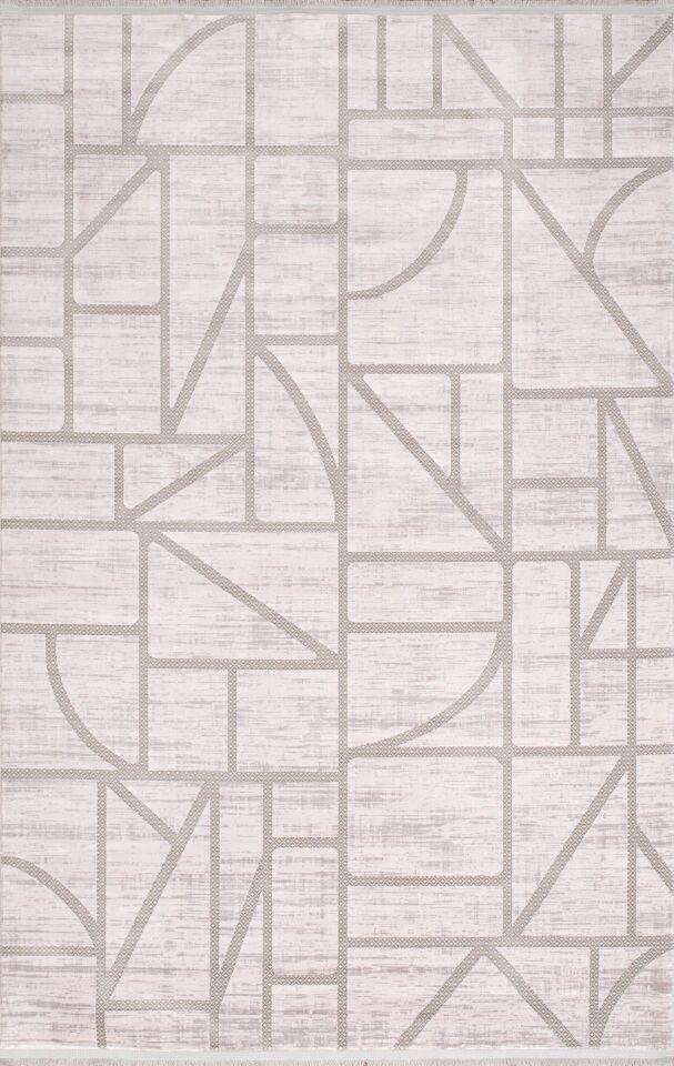 Artemis Halı Davina 09752A  Krem Gri Viskon Akrilik Yumuşak Dokulu Modern Oturma Odası ve Salon Halısı