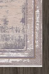 Artemis Halı Couture 0867B Gri Bej Akrilik Viskon Çerçeveli Yumuşak Dokulu Şık Oturma Odası ve Salon Halısı