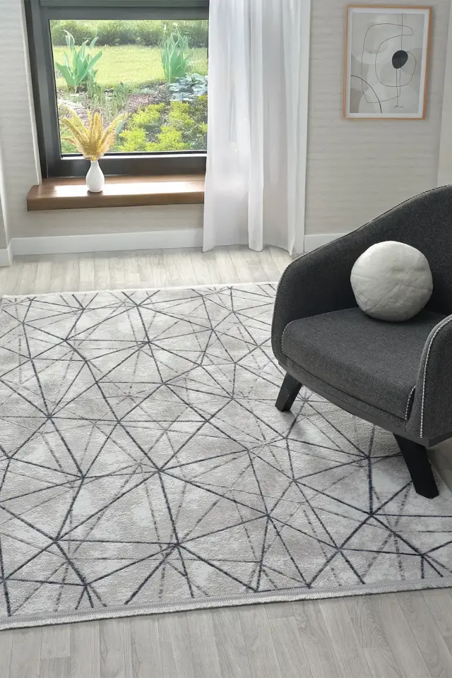 Seyran Halı Roma 425 Mavi Akrilik Yüksek Kaliteli Modern Şık Halı