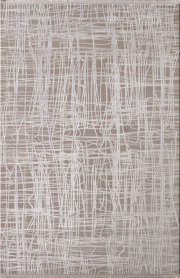 Artemis Halı Emma 09764A Krem Bej Viskon Akrilik Modern Oturma Odası ve Salon Halısı