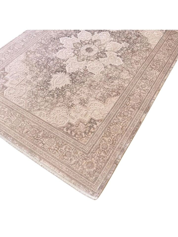 Elexus Halı Olimpos 3760 Bej Akrilik Viskon Yüksek Kaliteli Klasik Salon Halısı