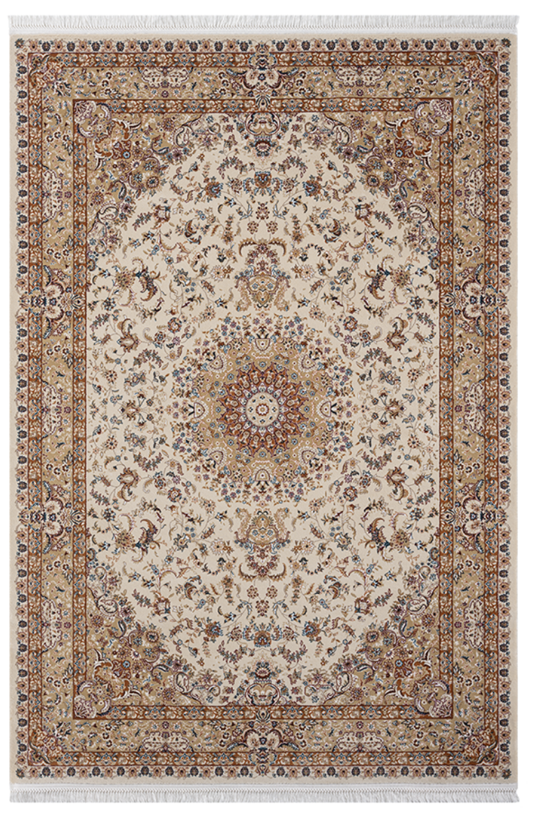 Royal Halı Jasmin IJ05A Krem Multi Etnik Desenli Akrilik Makine Halısı