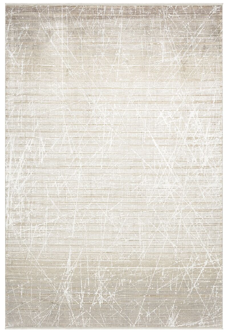 Elexus Halı Olimpos 3761 Krem Akrilik Viskon Yüksek Kaliteli Modern Salon Halısı