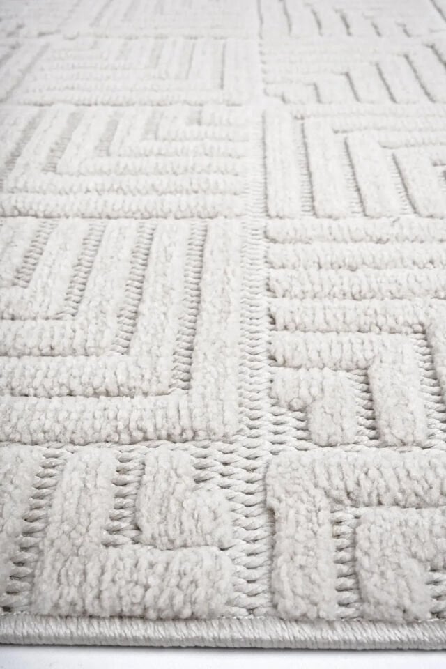 Luxess Halı Dizayn 1062 Krem Polyester Şönil İskandinav Tarz Yüksek Kaliteli Halı