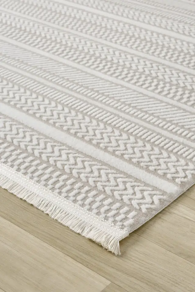 Seyran Halı Roma 428 Bej Akrilik İskandinav Tarz Modern Şık Yüksek Kaliteli Halı