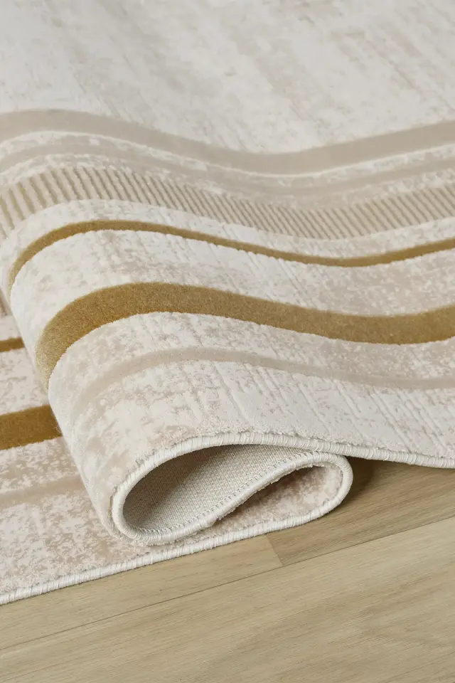 Seyran Halı Diva 0273 Gold Akrilik Pamuk Taban Çerçeveli Modern Halı