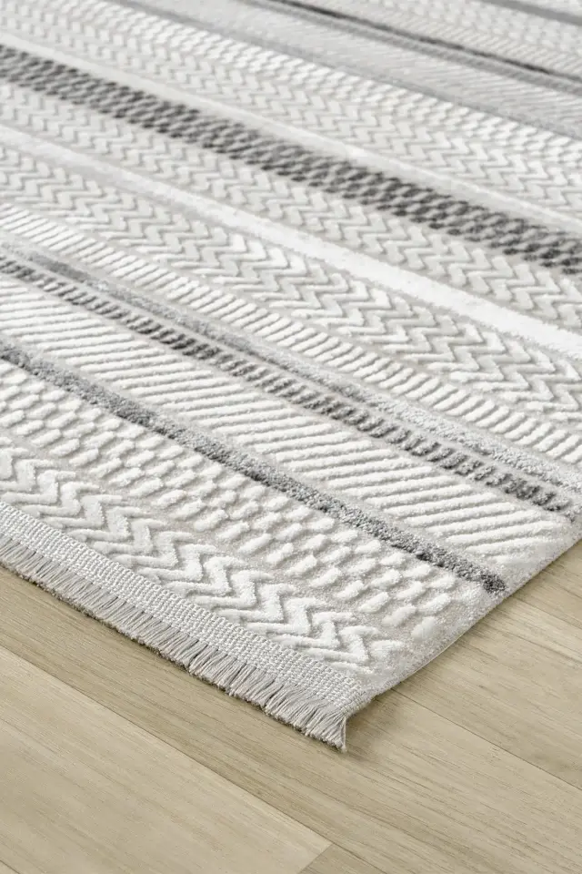 Seyran Halı Roma 428 Gri Akrilik İskandinav Tarz Modern Şık Yüksek Kaliteli Halı