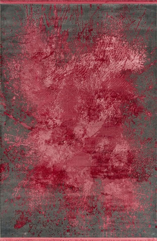 Pierre Cardin Halı Suprise ZC02M Pembe Antrasit Viskon Akrilik Modern Desen Halı