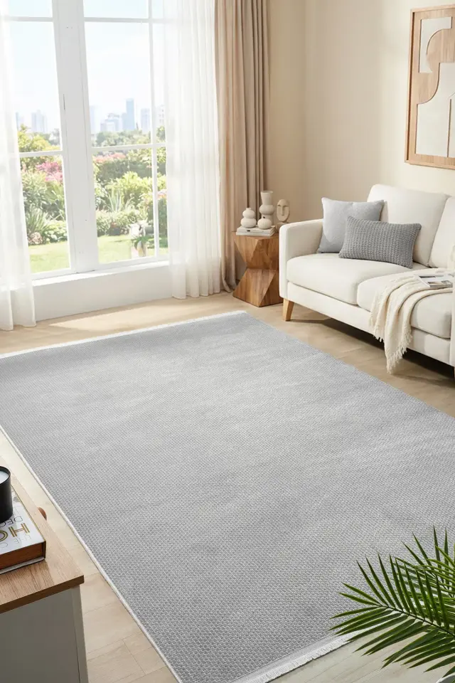 Seyran Halı Mono 889 Gri Yumuşak Dokulu Modern Şık Halı