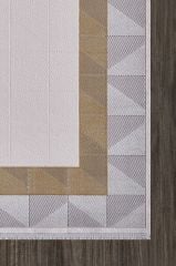 Artemis Halı Mina 9101D Gri Gold Akrilik Viskon Çerçeveli Şık Oturma Odası ve Salon Halısı