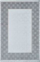 Artemis Halı Mina 9106A Bej Mavi Akrilik Viskon Çerçeveli Şık Oturma Odası ve Salon Halısı