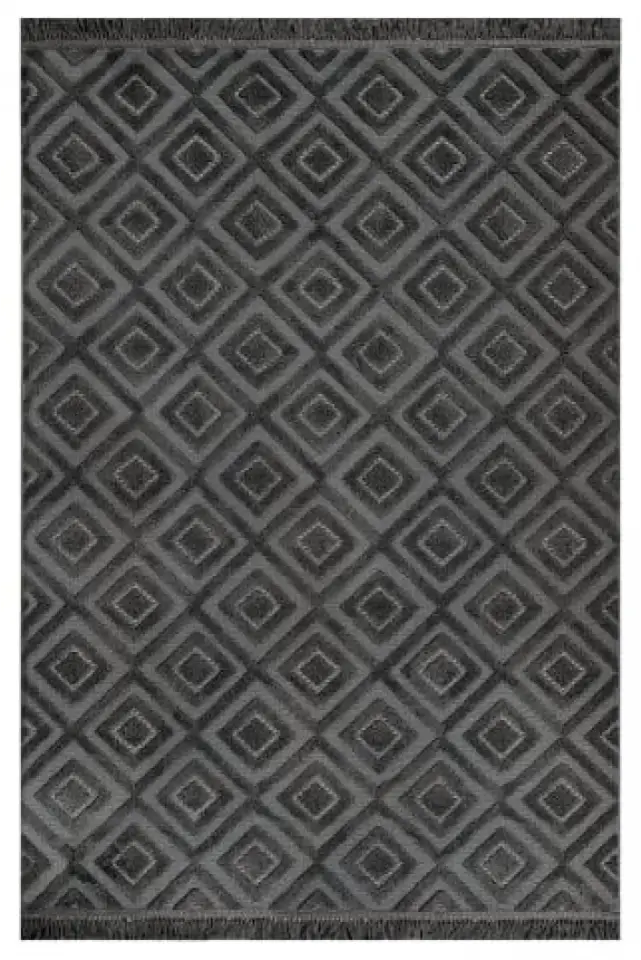 Luxess Halı Dizayn 1089 Antrasit Polyester Şönil İskandinav Tarz Yüksek Kaliteli Halı