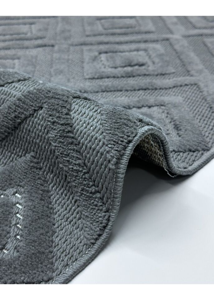 Luxess Halı Dizayn 1089 Antrasit Polyester Şönil İskandinav Tarz Yüksek Kaliteli Halı
