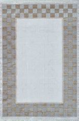 Artemis Halı Mina 9106B Bej Gold Akrilik Viskon Çerçeveli Şık Oturma Odası ve Salon Halısı