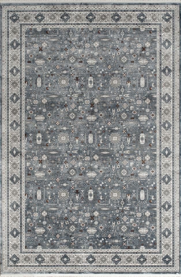 Pierre Cardin Halı Galenda JH02C Mavi Multi Viskon Akrilik Yumuşak Dokulu Klasik Etnik Halı