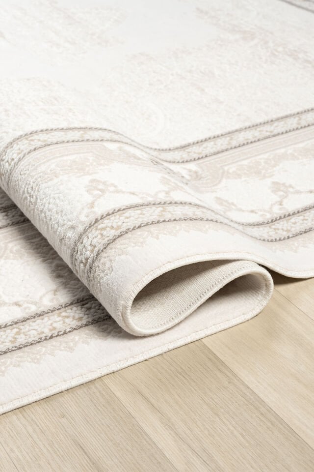 Seyran Halı Diva 0277 Gri Akrilik Pamuk Taban Çerçeveli Halı