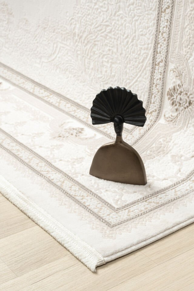 Seyran Halı Diva 0277 Gri Akrilik Pamuk Taban Çerçeveli Halı