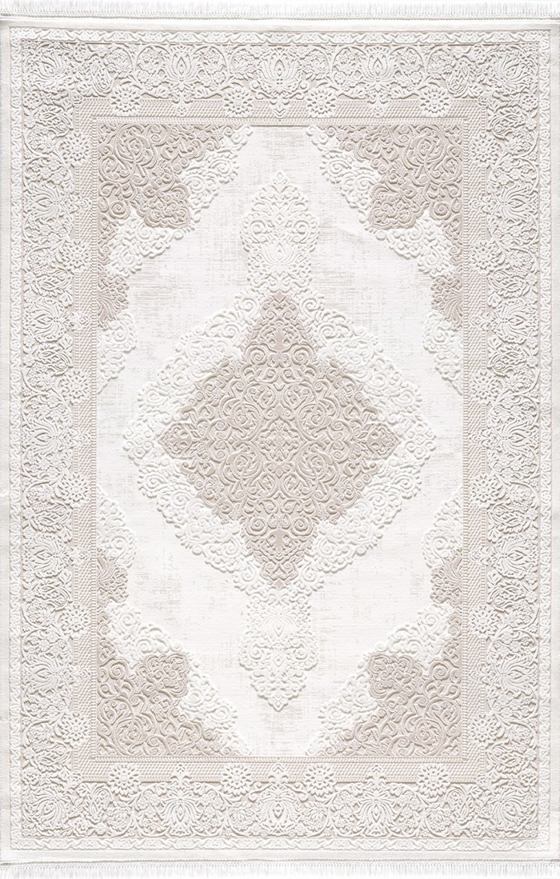Artemis Halı Vanessa 6152B Bej Krem Akrilik Polyester Çerçeveli Modern Halı