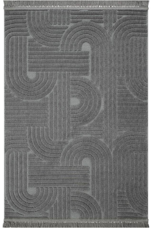 Luxess Halı Dizayn 1090 Antrasit Polyester Şönil İskandinav Tarz Yüksek Kaliteli Halı