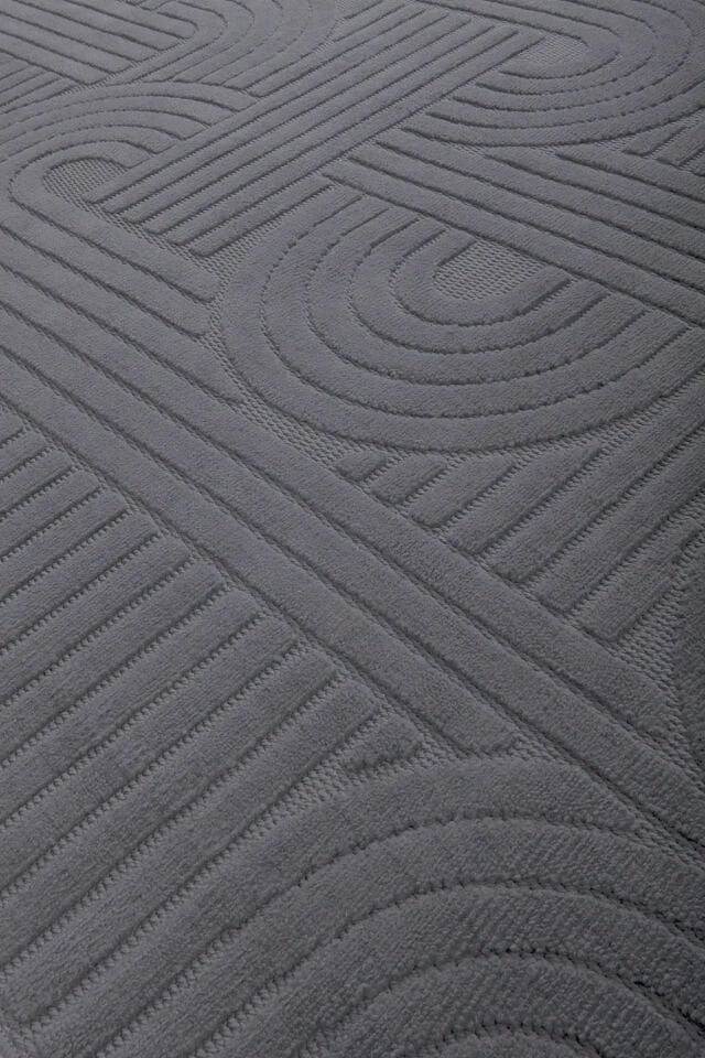 Luxess Halı Dizayn 1090 Antrasit Polyester Şönil İskandinav Tarz Yüksek Kaliteli Halı