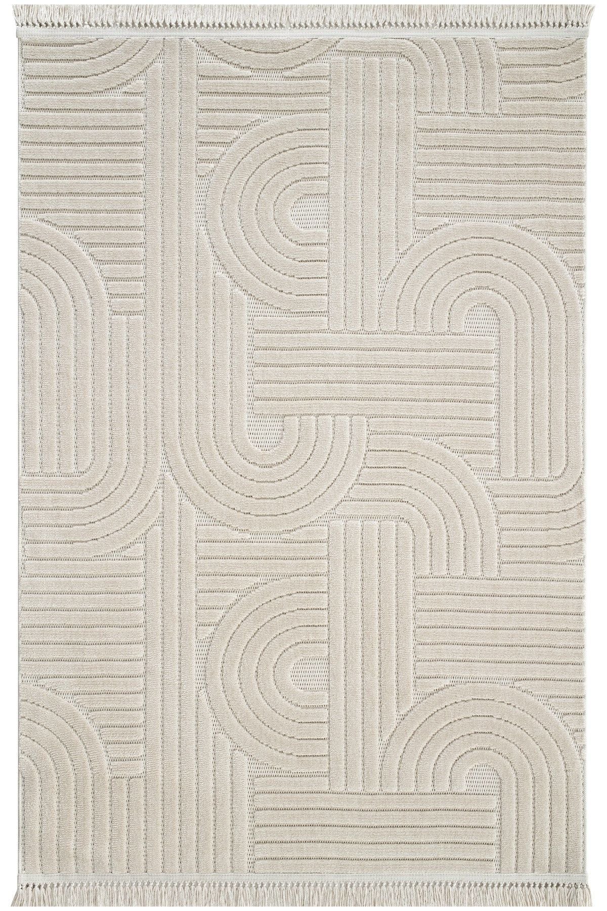 Luxess Halı Dizayn 1090 Bej Polyester Şönil İskandinav Tarz Yüksek Kaliteli Halı