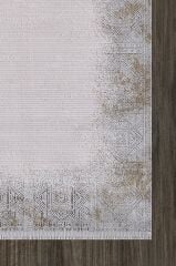 Artemis Halı Mina 9107C Gri Gold Akrilik Viskon Çerçeveli Şık Oturma Odası ve Salon Halısı