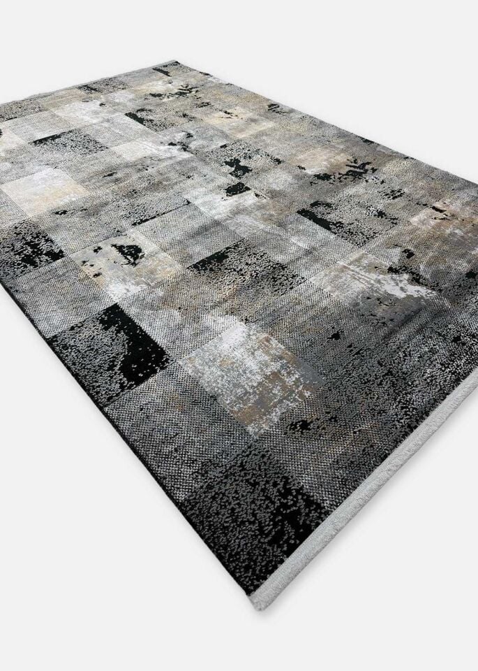 Royal Halı Babil BX10A Bej Gri Modern Desenli Sık Dokuma Makine Dokuması Halı