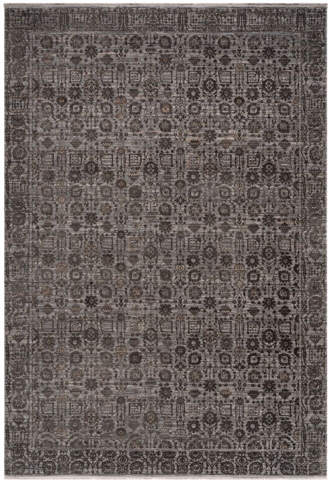 Elexus Halı Diamond 4135 Antrasit Akrilik Viskon Pamuk Taban Eskitme Desenli Şık Halı