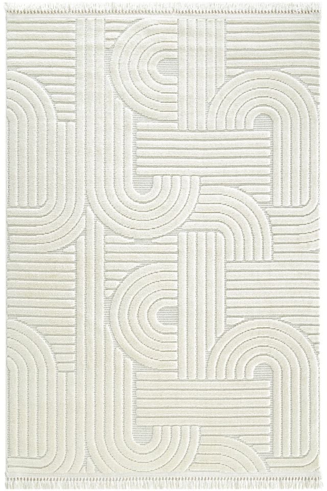 Luxess Halı Dizayn 1090 Krem Polyester Şönil İskandinav Tarz Yüksek Kaliteli Halı