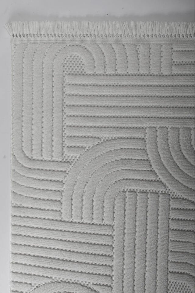 Luxess Halı Dizayn 1090 Krem Polyester Şönil İskandinav Tarz Yüksek Kaliteli Halı