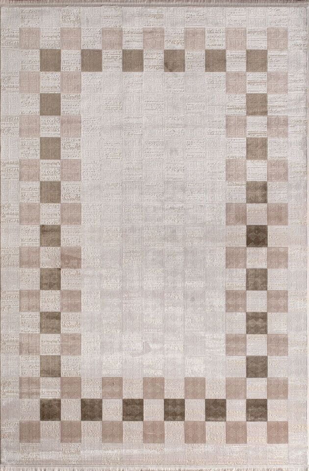 Artemis Halı Davina 09782A  Krem Yeşil Viskon Akrilik Yumuşak Dokulu Modern Oturma Odası ve Salon Halısı