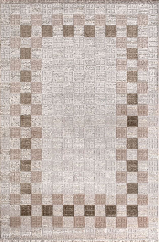Artemis Halı Davina 09782A  Krem Yeşil Viskon Akrilik Yumuşak Dokulu Modern Oturma Odası ve Salon Halısı