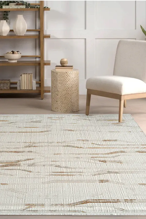 Atlas Halı Çınar CY04A Bej Krem Akrilik Modern Desenli Makine Halısı