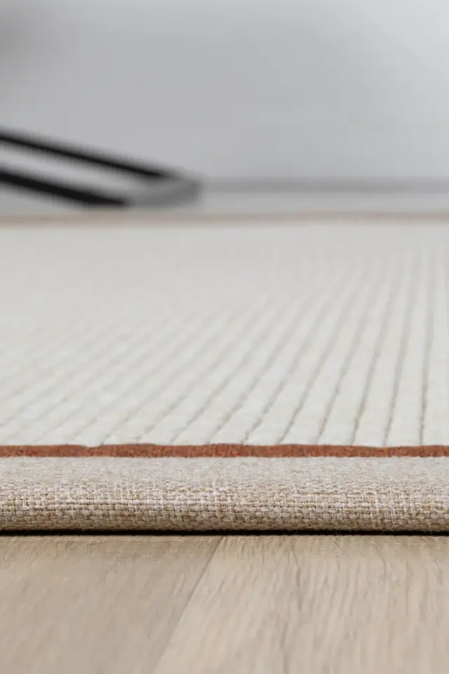 Seyran Halı Bombay 664 Krem Bej Terra Bordürlü Kolay Temizlenen Hav Toz Vermez Sisal Halı