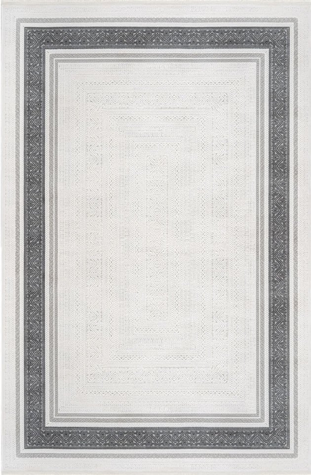 Luxess Halı Valeria 1074 Gri Akrilik Çerçeveli Yüksek Kaliteli Modern Şık Halı