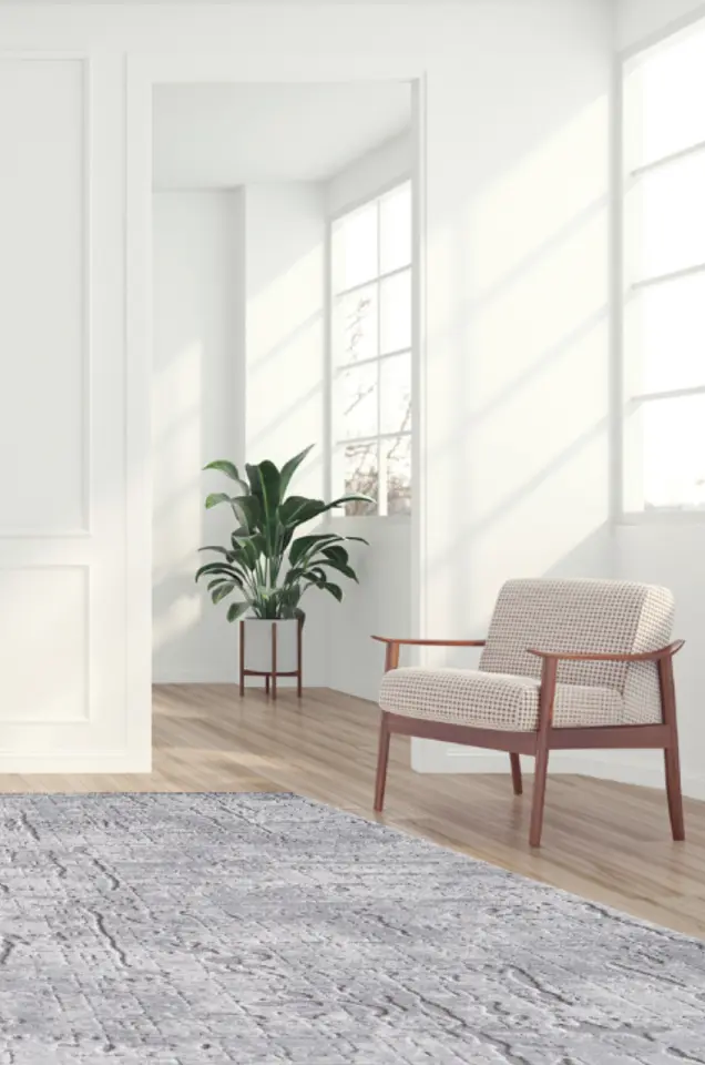 Artemis Halı Runner 5016A Krem Gri Akrilik Saçaklı  Modern Oturma Odası ve Salon Halısı